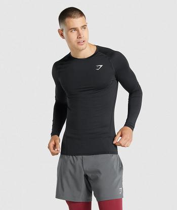 Gymshark Element Baselayer Muške Dugi Rukav Crne | HR 2197AHK